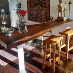 Reclaimed Monkeypod Wood Slab Bar Top - Indoor Pub And Bistro Tables