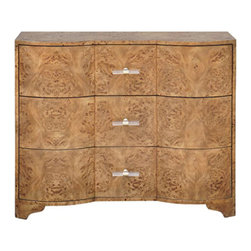 Worlds Away - Worlds Away Plymouth Burl Wood 3 Drawer Dresser - Accent Chests And Cabinets