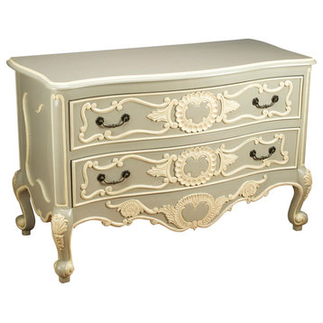 Sage Green and Cream 2-Drawer Chest