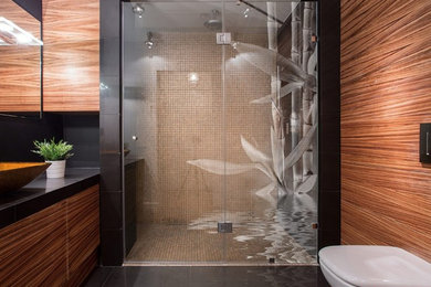 Bamboo Etched Shower Enclosure Radiance Glass