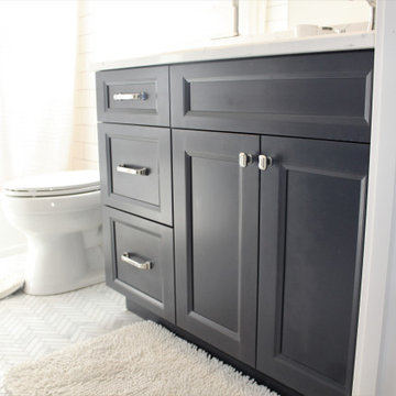 Showplace EVO Main & Guest Bathrooms in Edgewater Downing Slate & Hale Navy