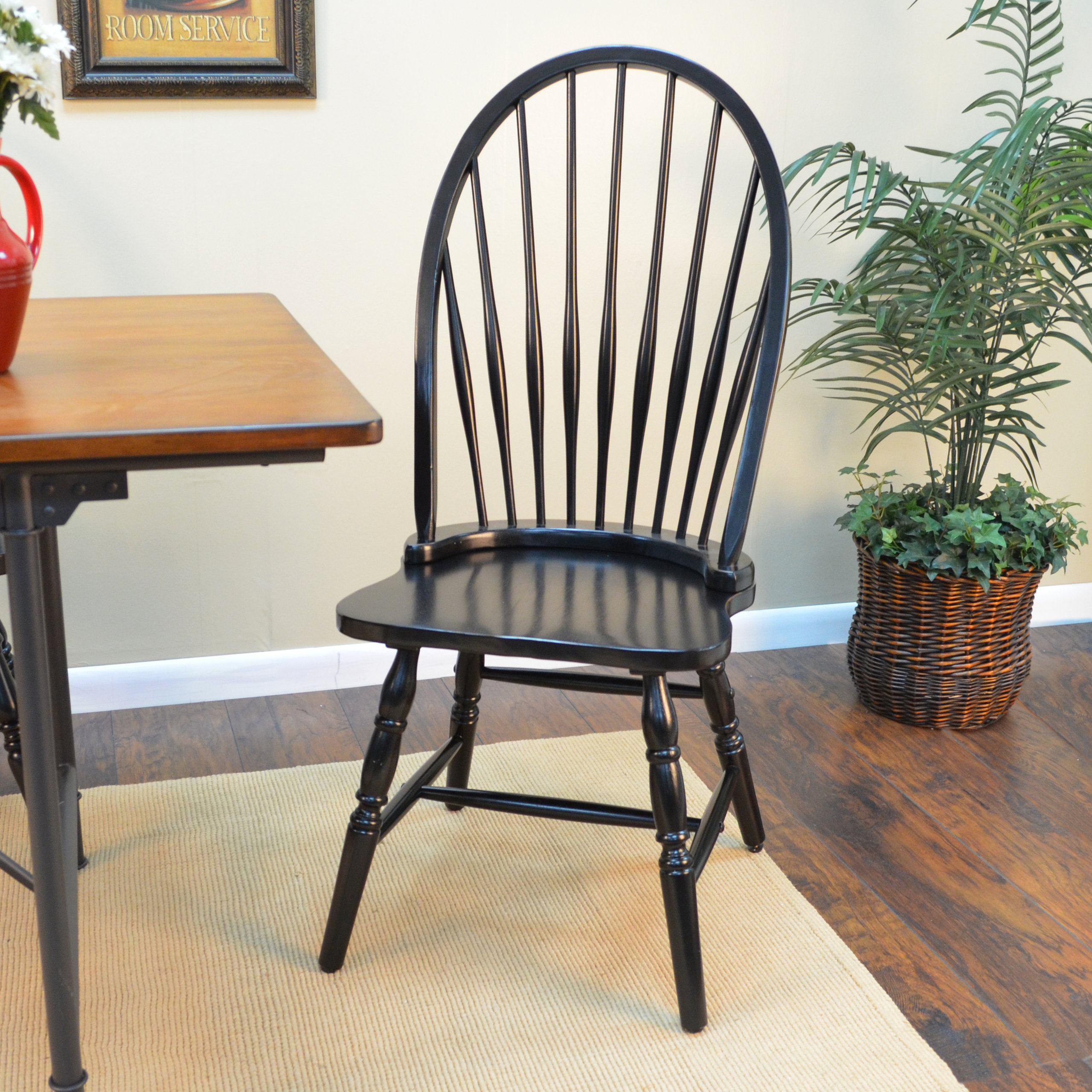 Windsor Dining Chair, Antique Black