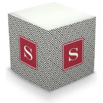 Sticky Memo Cube Greek Key Single Initial, Letter S
