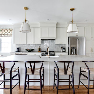 Bright Custom Kitchen with Oversized Island and Tailored Finishes