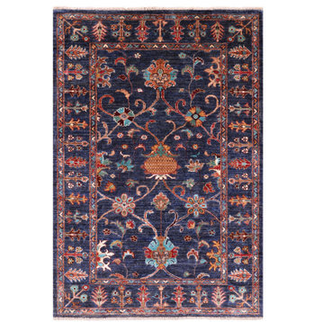 3' 5" X 5' 1" Persian Tabriz Hand-Knotted Wool Rug - Q16304