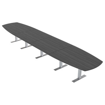 20' Modular Arc Boat Boardroom Table Metal T-Bases Data And Electric