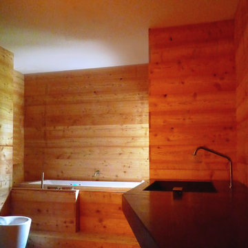 Bathroom floor, cement washbasin, detail