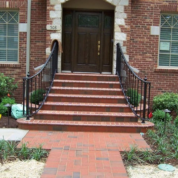 Clayton, Missouri brick masonry steps, planter walls