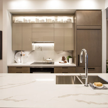 Chelsea Taupe High Gloss and Manhattan Barely White Oak