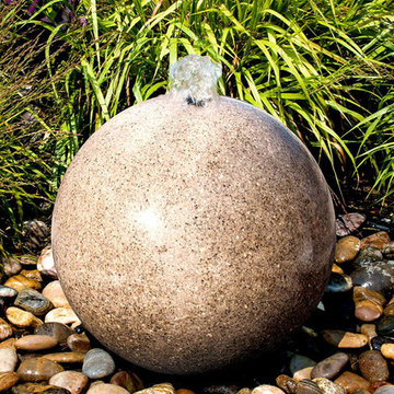 Yellow Granite Sphere Fountain