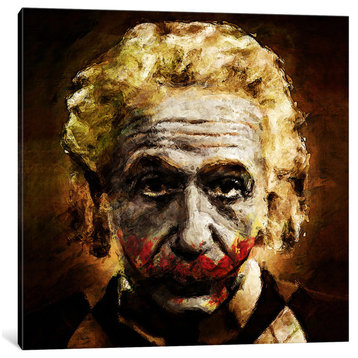 "Einstein The Joker (Relatively Funny)" by Diego Tirigall, Canvas Print, 37"x37"