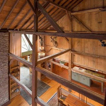 Fabulous Stone Barn Residence with Nejad 12'x18' Oriental Rug