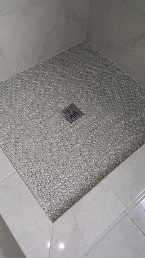 Penny Tile Looks Askew, How To Install Penny Tile Bathroom Floor