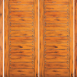 Knotty Alder Exterior Prehung Double Door with Two Sidelites, Flush - Front Doors