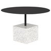 Axel Coffee Table,Matte black top/Flamingo terrazzo base