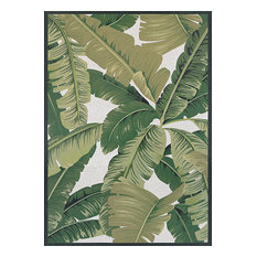 Couristan Dolce Palm Lily Hunter Green and Ivory Indoor/Outdoor Rug, 4'x5'10"