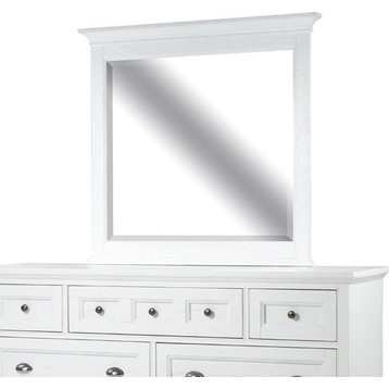Magnussen Heron Cove Relaxed Traditional Soft White Landscape Mirror