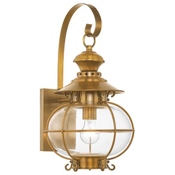 Livex 2222-22 1-Light Outdoor Wall Lantern, Flemish Brass