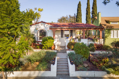Inspiration for a southwestern exterior home remodel in Orange County