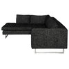 Janis Salt and Pepper Fabric Sectional Sofa, HGSC862