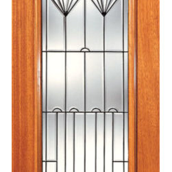 Full Lite Contemporary Art Deco Glass, Exterior Single Door - Front Doors