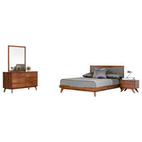 Nova Domus Soria Mid-Century Gray and Walnut Bedroom Set, Queen - Midcentury - Bedroom Furniture ...