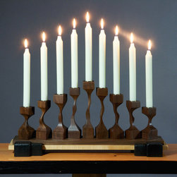 Walnut Shou Sugi Ban Menorah - Holiday Decorations