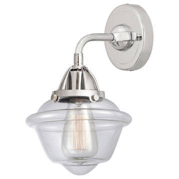 Small Oxford Sconce, Polished Chrome, Clear, Clear