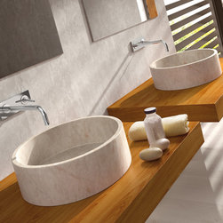Stone Bali Beige Contemporary Natural Stone Sink - Bathroom Sinks