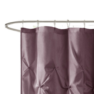 Madison Park Laurel Tufted Semi-Sheer Shower Curtain, Plum