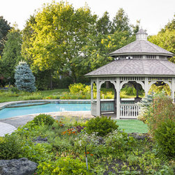 Dodecagon Wood Gazebo by Swimming Pool - Gazebos
