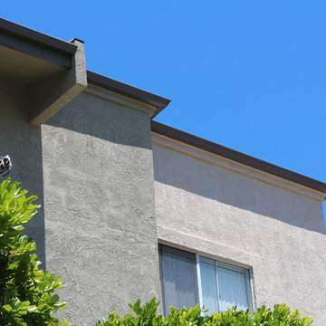 Bronze Seamless Rain Gutters, on an Apartment Building in Eagle Rock
