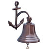Anchor Antique Copper Bell 6'' - Copper Bell - Decorative Copper Bell - Nautica