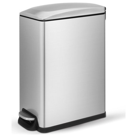 12.9 Gal./ 45 Liter Stainless Steel Rectangular Step-on Kitchen Trash Can