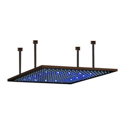 Fontana Oil Rubbed Bronze Square Color Changing LED Rain Shower Head - Showerheads And Body Sprays