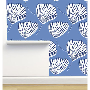 Indigo Beach Seashell Wallpaper by Julia Schumacher, Sample 12"x8"