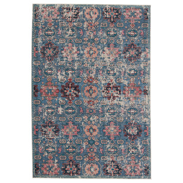 Vibe by Jaipur Living Farella Indoor/Outdoor Oriental Blue/Pink Area Rug, 4'x5'7