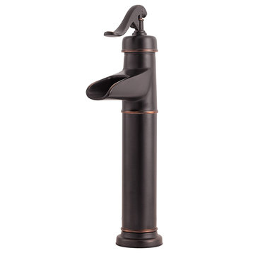 Classic Bathroom Faucet, Tall Waterfall Design With One Handle, Tuscan Bronze
