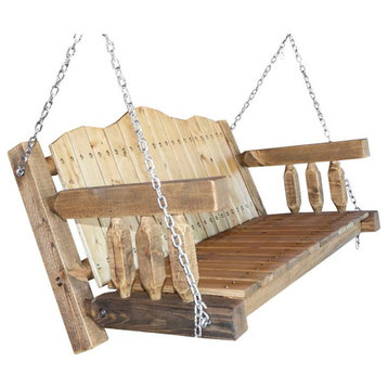 Montana Woodworks Homestead Transitional Wood Porch Swing in Brown
