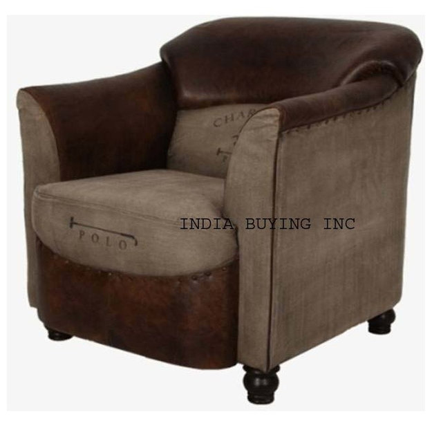Industrial leather and canvas furniture from India buying inc