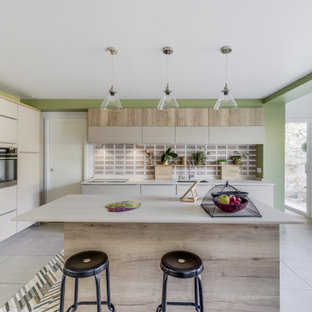 cuisine avec une crédence beige  photos et idées déco de