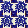 Tierra y Fuego Handmade Ceramic Tile, 4.25x4.25" Geometric Sun, Box of 90