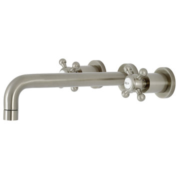 KS8028BX Two-Handle Wall Mount Tub Faucet, Brushed Nickel