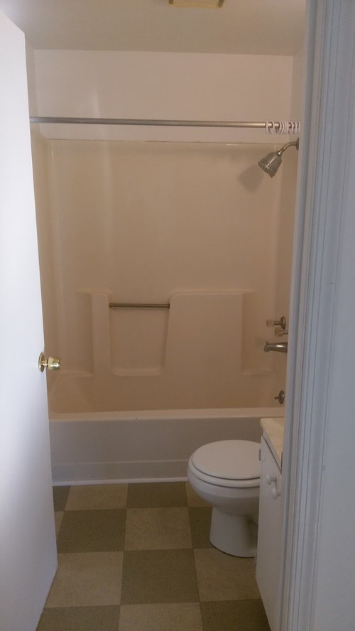 Help with ugly apartment bathroom  