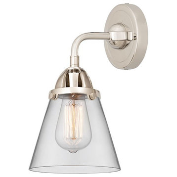 Innovations Small Cone 1 Light 6.25" Sconce, LED, PN/Clear