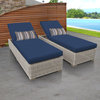 Coast Chaise Set of 2 Outdoor Wicker Patio Furniture Navy