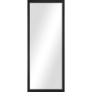 Delacorte Rectangular Black Full Length Leaner Mirror