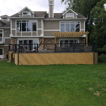 Timber Tech Deck with Pergola and Cable Rails in McHenry, IL