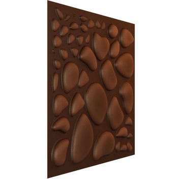 Shale EnduraWall 3D Wall Panel, 12-Pack, 19.625"Wx19.625"H, Aged Metallic Rust