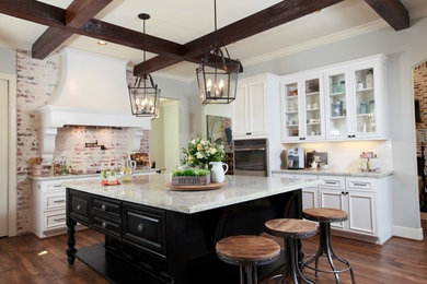 Kitchen - farmhouse kitchen idea in Houston